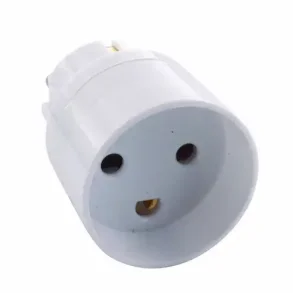 Hybrid adapter - Schuko med jord Han til DK med jord Hun - Hvid