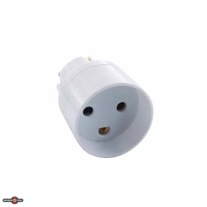 Hybrid adapter - Schuko med jord Han til DK med jord Hun - Hvid