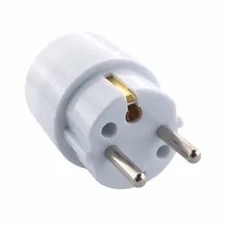Hybrid adapter - Schuko med jord Han til DK med jord Hun - Hvid