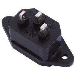 IEC/Apparat Chassis Han 250V/10A - Sort