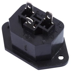 IEC/Apparat Chassis Hun 250V/10A - Sort