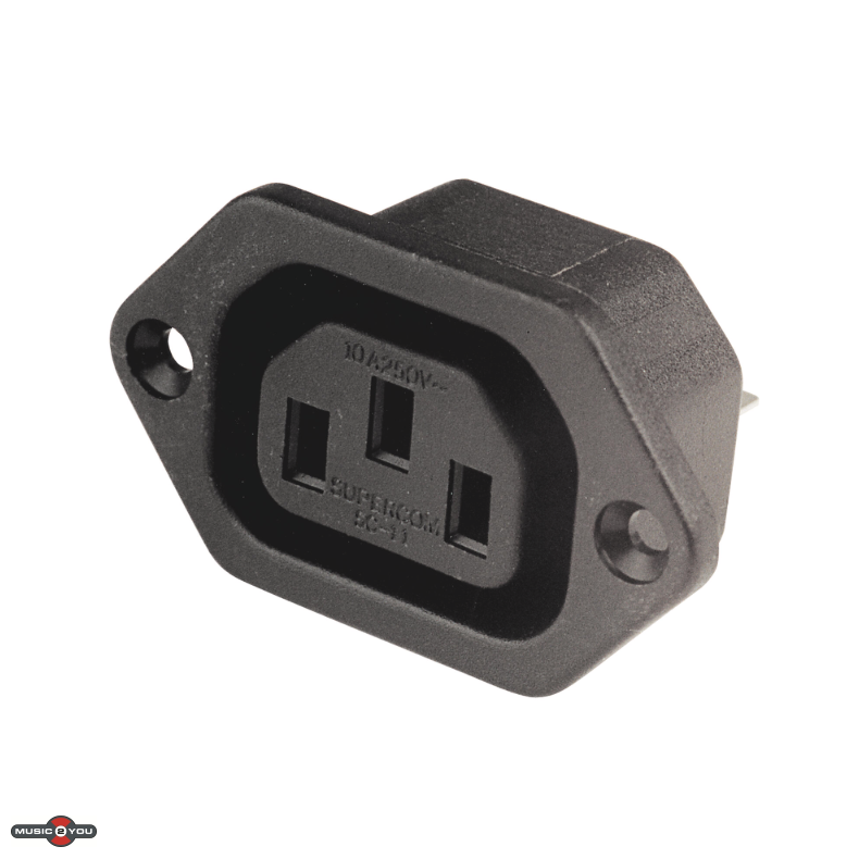 IEC/Apparat Chassis Hun 250V/10A - Sort