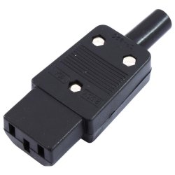 IEC/Apparat Kabelstik Hun 250V/10A - Sort