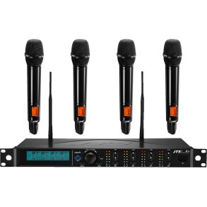 JTS R-4 Trdls Modtager 4 Kanals Inkl. Mikrofoner - 520-556 MHz