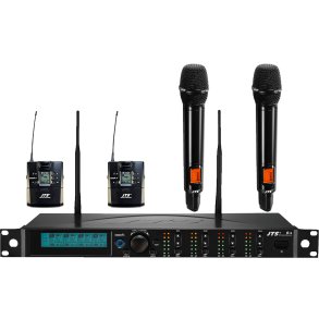 JTS R-4 Trdls Modtager 4 Kanals Inkl. 2 Lommesendere og 2 hndholdte mikrofoner - 520-556 MHz