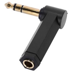 AH Jack 6,3mm Han - Jack 6,3mm Hun Stereo vinkel-adapter