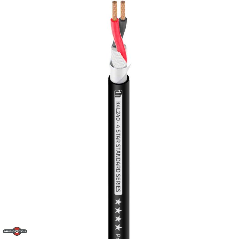 AH K4LS240 H�jttaler kabel 2x4,0mm2 - Sort (meterm�l)