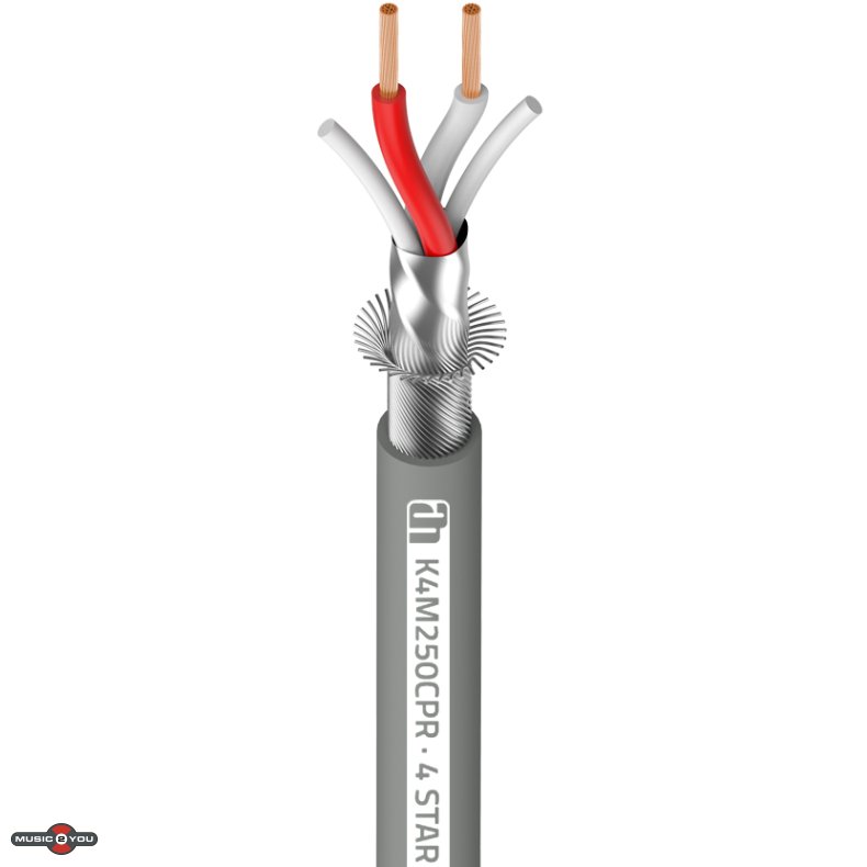 AH 4 STAR MICROPHONE 250 Installation Mikrofon Kabel - 2 x 0,5mm� / �5,2mm - Gr� (Meterm�l)