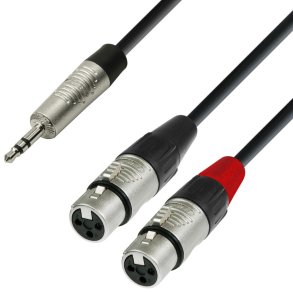 AH 4 STAR YWFF - Minijack 3,5mm Stereo Han til 2x 3pol XLR Hun