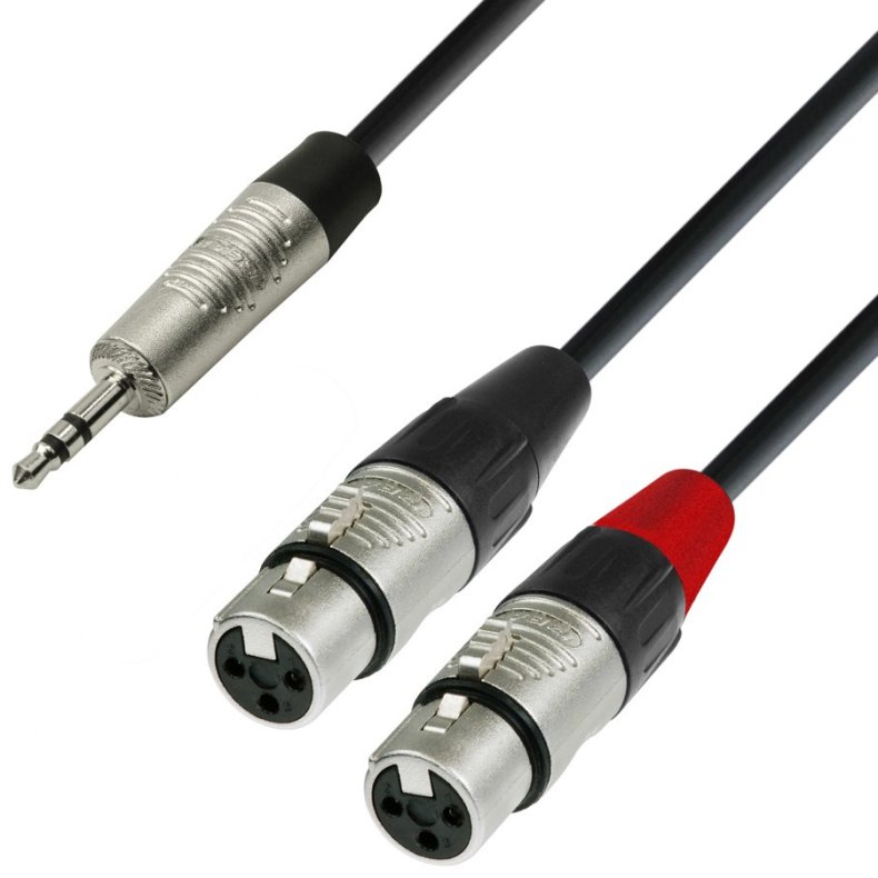 AH 4 STAR YWFF - Minijack 3,5mm Stereo Han til 2x 3pol XLR Hun