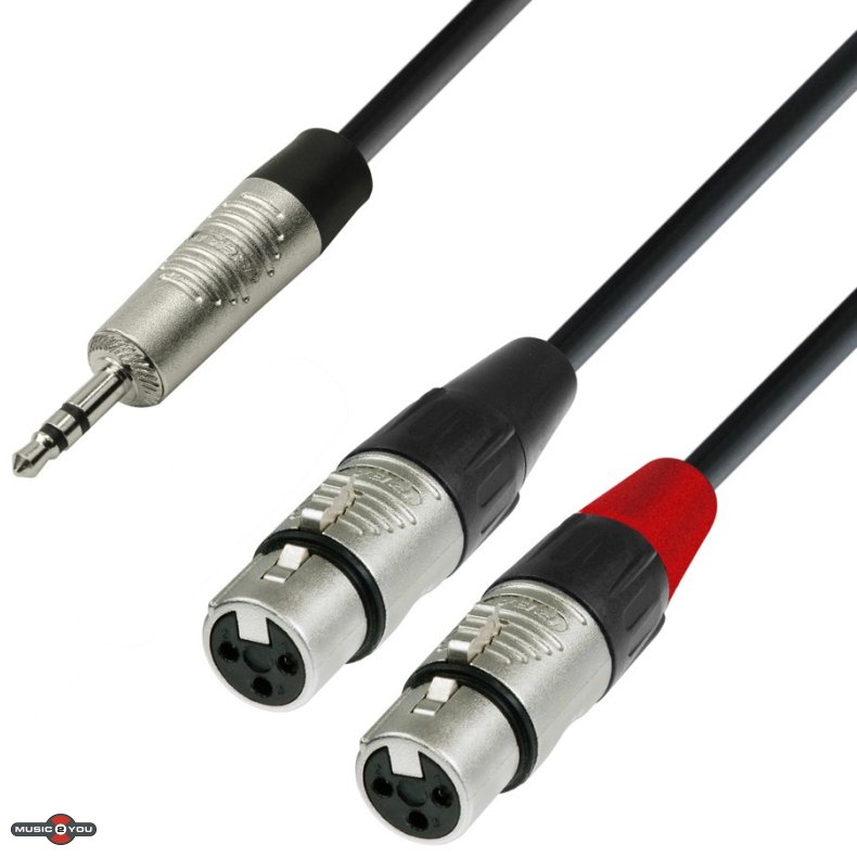 AH 4 STAR YWFF - Minijack 3,5mm Stereo Han til 2x 3pol XLR Hun