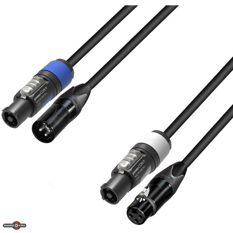AH 5 STAR Hybrid Audio og strm Kombi kabel med Neutrik 3pol XLR + Neutrik Powercon Link