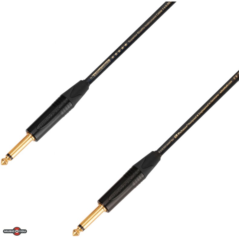 AH Instrument Kabel med Neutrik Jack 6,3mm Mono Han - Han Jack