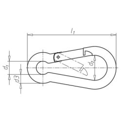 Karabinhage Galvaniseret 5x50mm - Slv