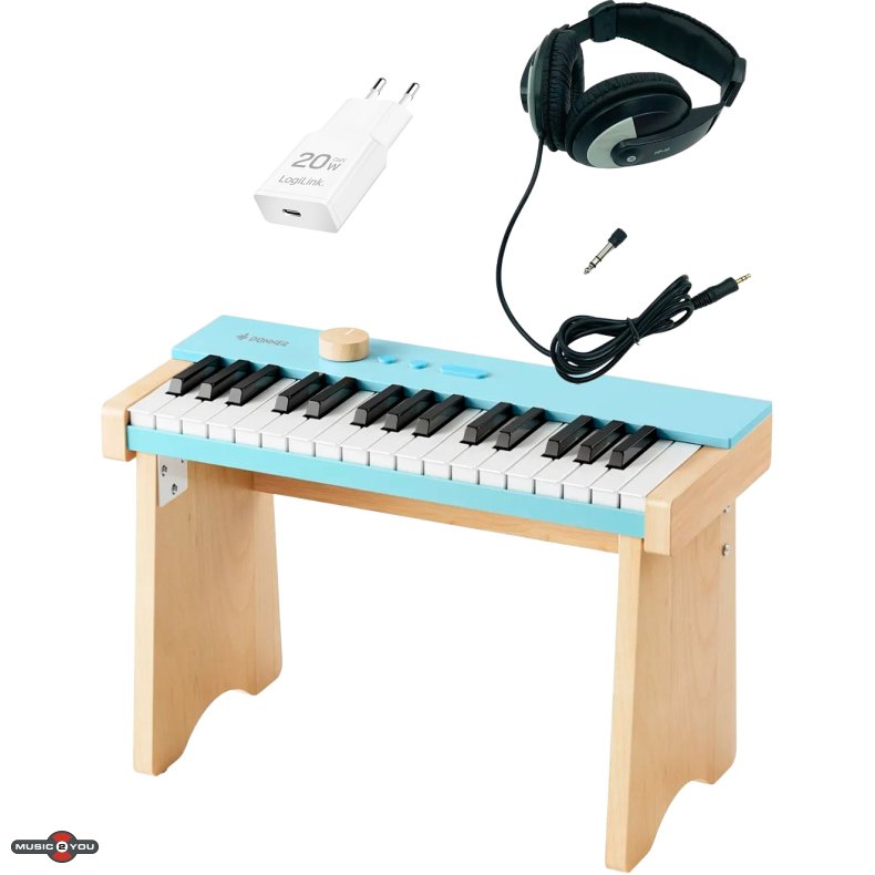 Donner KIDO V-10 B�rne El Klaver - Lys Bl� - Bundle