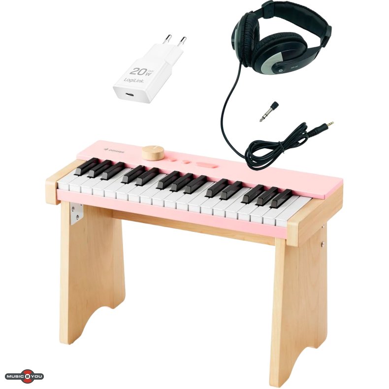 Donner KIDO V-10 B�rne El Klaver - Lys Pink - Bundle