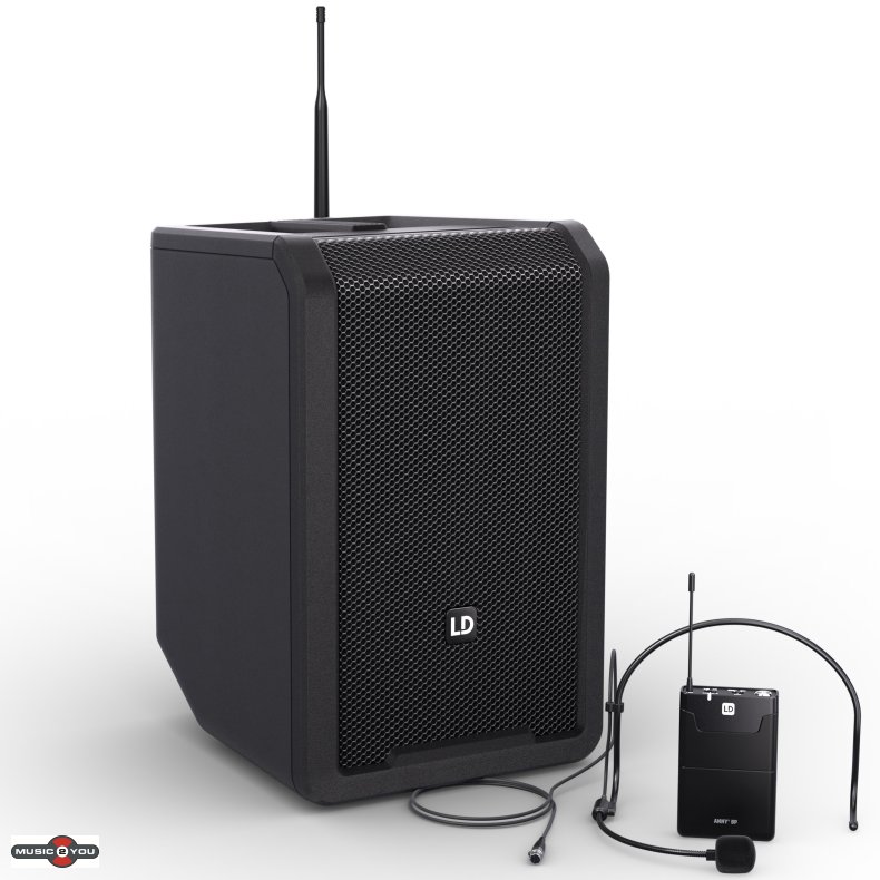 LD Systems ANNY 8 BPH - Batteri hjttaler med trdls headset - Sort