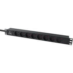 Lanview 19"/1unit Rack strmskinne 8xDK udtag