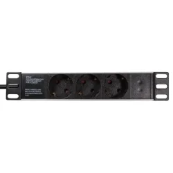 LogiLink PDU3B01 Rack strmskinne 3x Schuko udtag - 10"/1unit