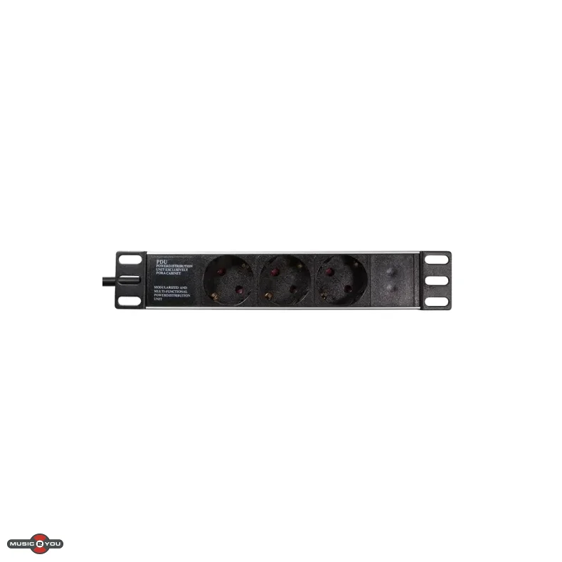 LogiLink PDU3B01 Rack strmskinne 3x Schuko udtag - 10"/1unit