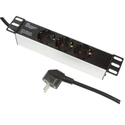 LogiLink PDU3B01 Rack strmskinne 3x Schuko udtag - 10"/1unit