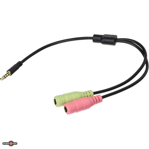 LogiLink CA0021 - Minijack Headset Adapter kabel - Sort