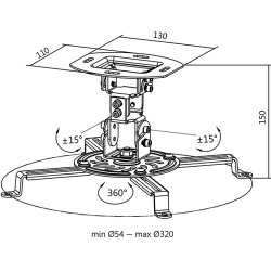 Logilink Loftbeslag til projektor - Hvid