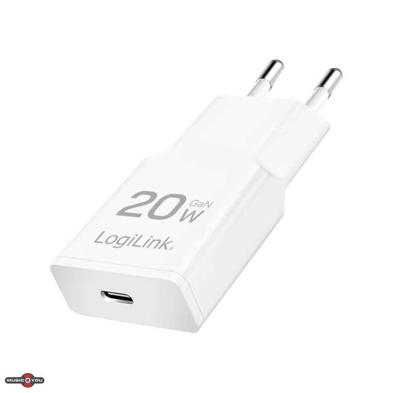 Logilink USB-C Oplader 5V/9V/12V - 3A / 20W - Hvid