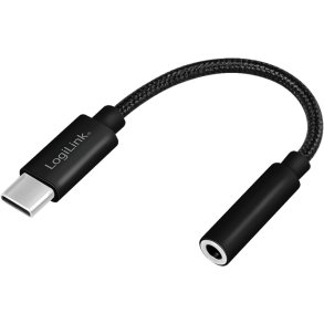 LogiLink USB C til Minijack Adapter kabel 13cm - Sort