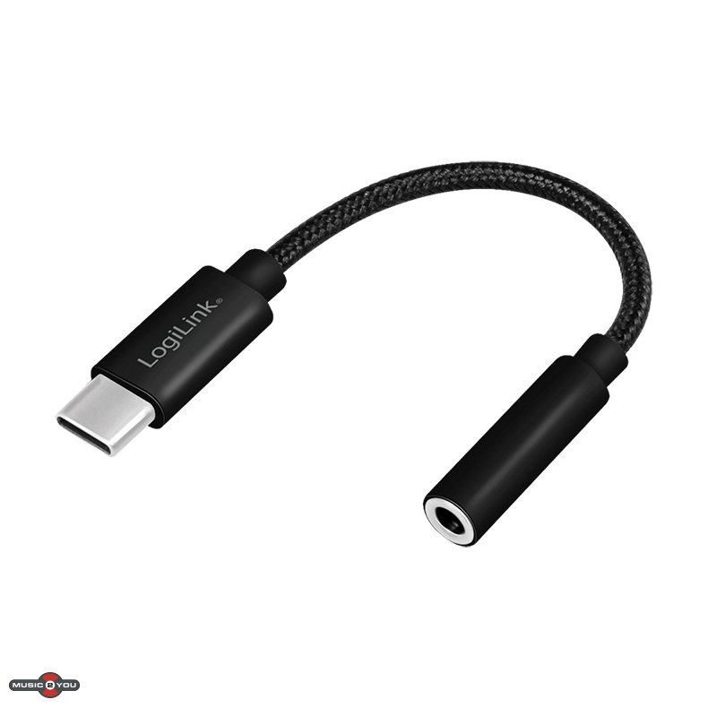LogiLink USB C til Minijack Adapter kabel 13cm - Sort