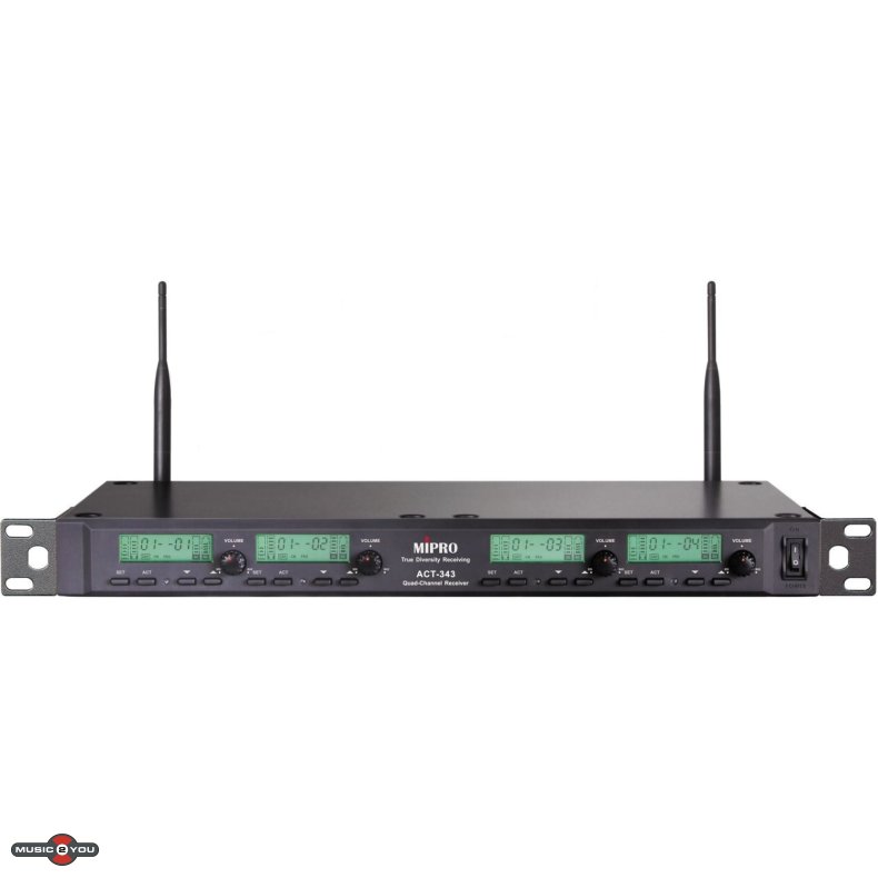 Mipro ACT343-8S Trdls Modtager 4 Kanals - 823-831MHz