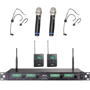 MIPRO ACT343-5NB Trdls Modtager 4 Kanals Inkl. Mikrofon, Lommesender og Headset - 518-542MHz