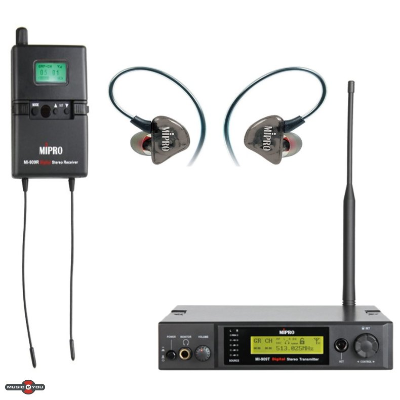 Mipro MI-909 Digital stereo In-Ear System inkl In-Ear hovedtelefoner - 5E / 480-544 MHz