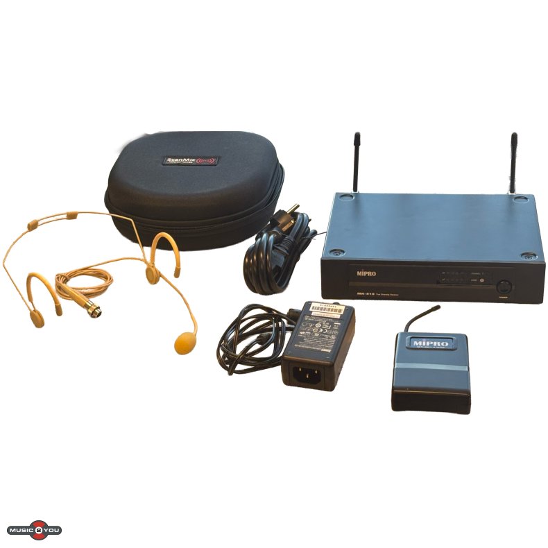 Mipro MR818-HT/MT Trdls-system inkl. 1xLommesender med Headset - Brugt