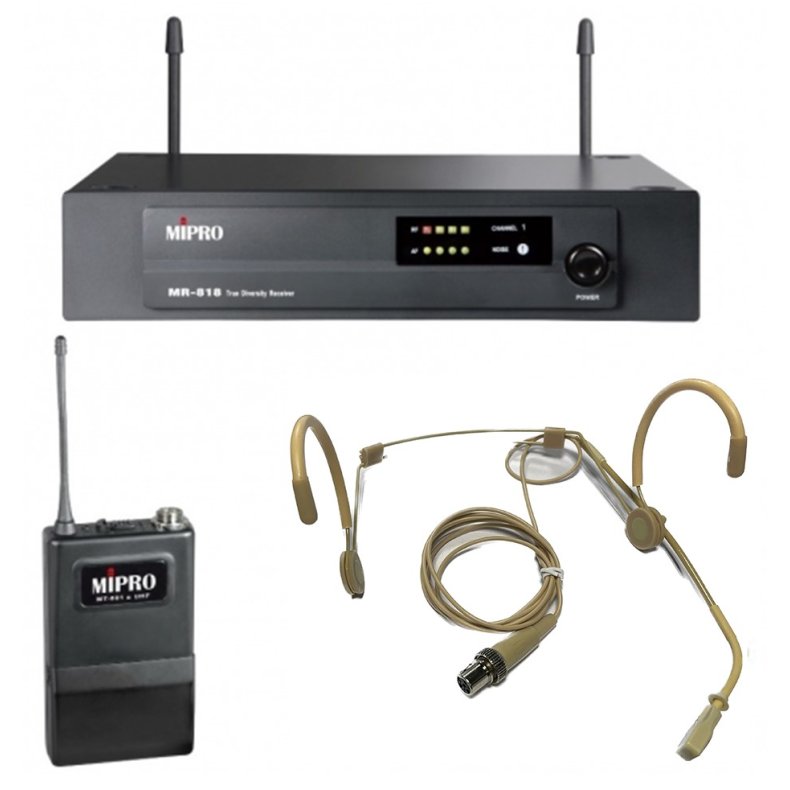 Mipro MR818-MT-C8 Trdls st med lommesender og headset - frekv. 863.900