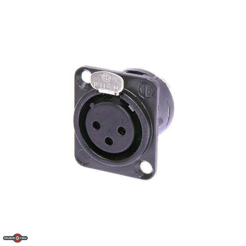Neutrik NC3FD-L-BAG-1 - 3pol XLR Hun Chassis-stik - Sort