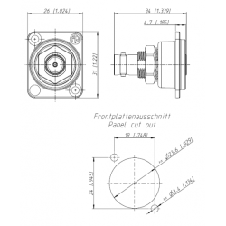 Neutrik NBB75DFIB BNC Hun Feedthrough Chassis-stik