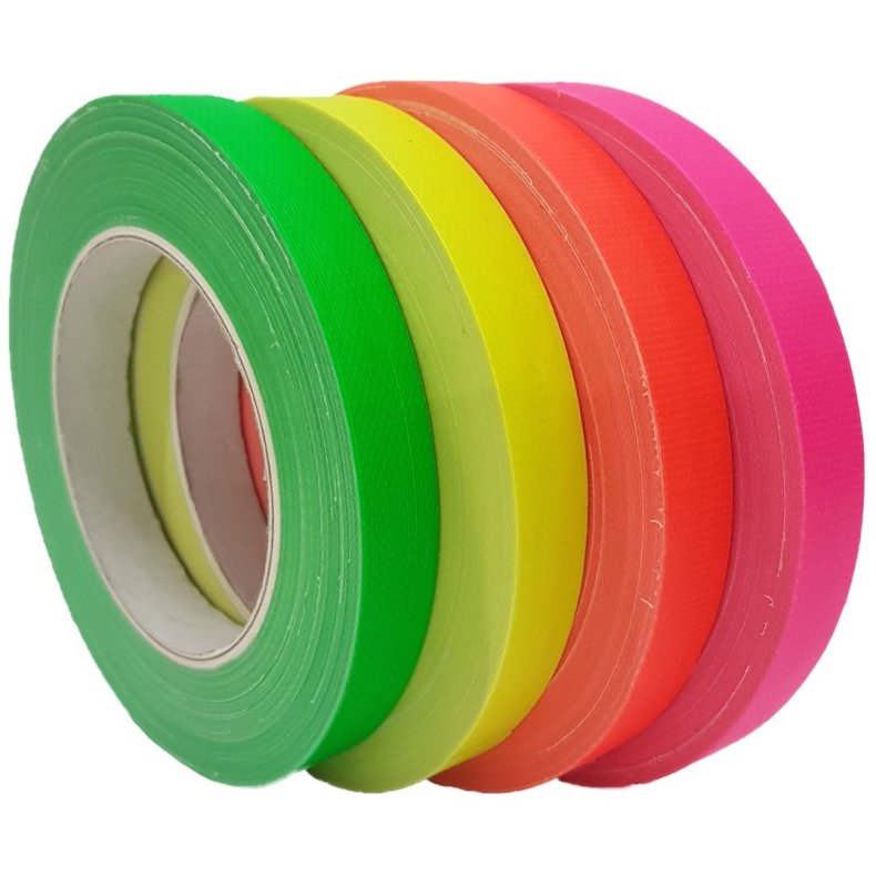 Neon Glow Gaffatape 19mm x 25m - Flere farver