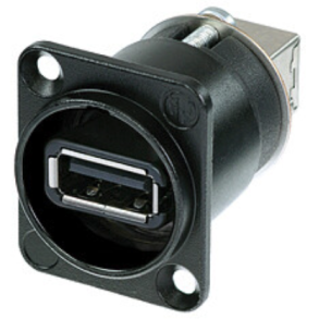 Neutrik NAUSB-W-B - USB 2.0 Chassis-stik Vendbar - Sort