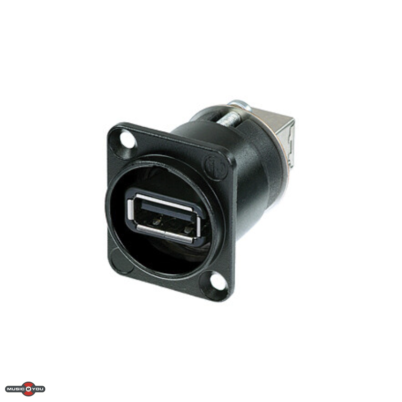 Neutrik NAUSB-W-B - USB 2.0 Chassis-stik Vendbar - Sort