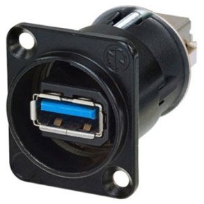 Neutrik NAUSB3-B - USB 3.0 Chassis-stik Vendbar - Sort