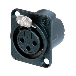 Neutrik NC3FDLX-BAG 3pol XLR Hun Chassis-stik - Sort