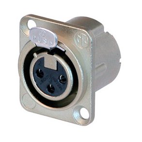 Neutrik NC3FDLX 3pol XLR Hun Chassis-stik - Blank