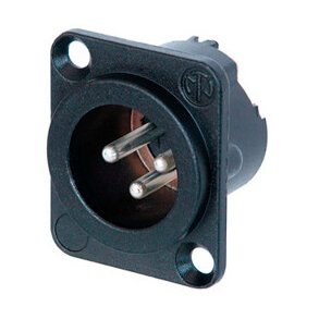 Neutrik NC3MDLX-BAG 3pol XLR Han Chassis-stik - Sort