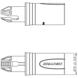 Neutrik NC3MXXBAGWOB 3pol XLR Han Kabelstik uden baghtte - Sort