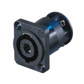 Neutrik NL4MP-ST 4pol Speakon Chassis-stik med skruer - Sort
