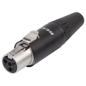 REAN RT4FC-B - Hun 4pol Mini XLR TA4F stik - Sort