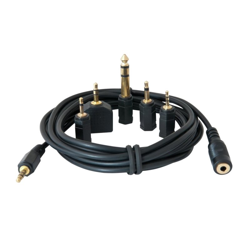 Hovedtelefon Minijack 3,5mm forlnger kabel og adaptor kit - 3m