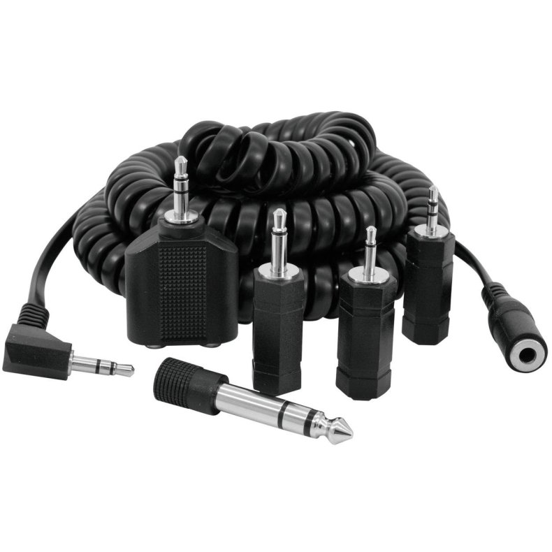 Hovedtelefon Minijack 3,5mm forlnger kabel og adaptor kit - 5m