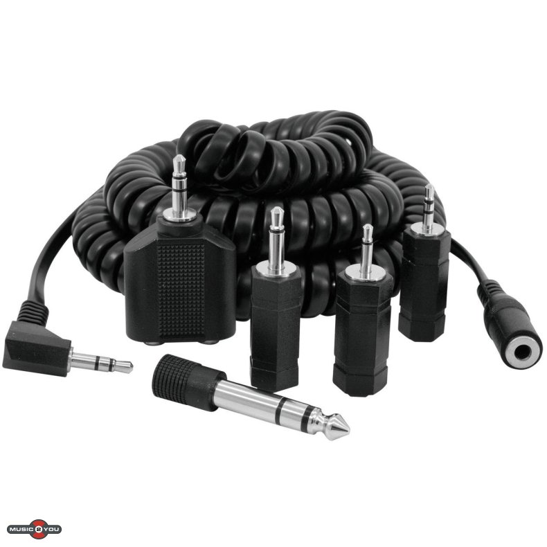 Hovedtelefon Minijack 3,5mm forlnger kabel og adaptor kit - 5m